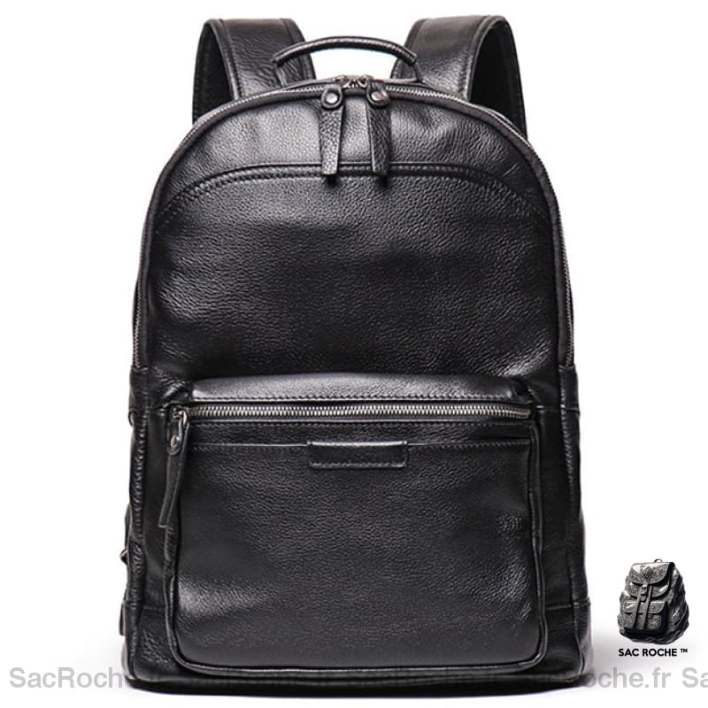 Sac À Dos Cuir Noir/Marron - Classique Homme Dos En Cuir