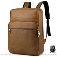 Sac à dos cuir portable rétro homme - modèle Marron clair - Sac Roche ™