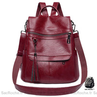 Sac à dos cuir rouge femme - Sac Roche ™