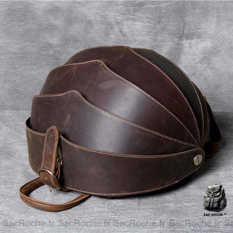 Sac à dos en cuir style scarabées - Marron - Cuir Sac à dos