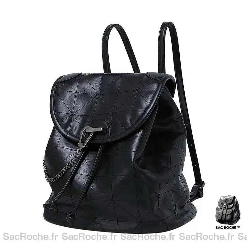 Sac à dos en simili cuir souple pour femme noir