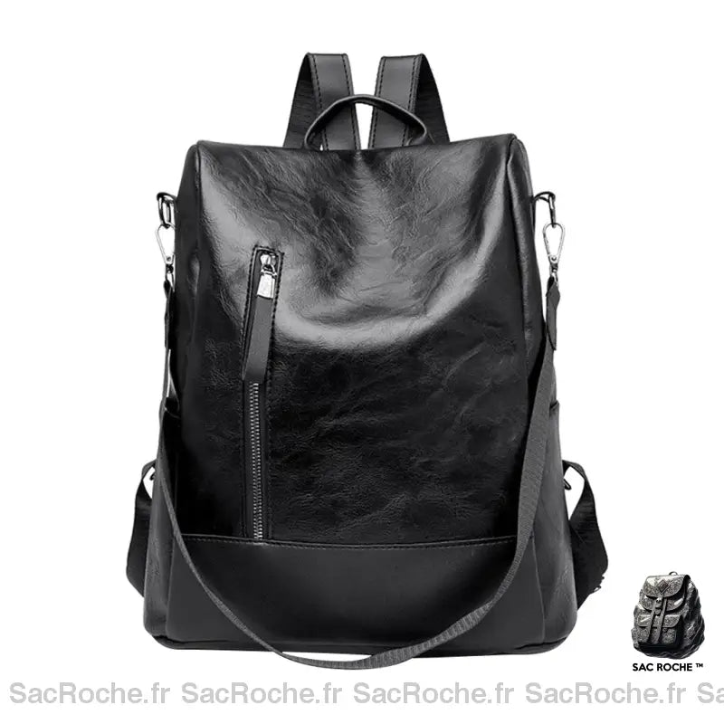 Sac À Dos Cuir Souple Femme Noir Sac