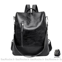 Sac à dos cuir souple femme - modèle Noir - Sac Roche ™