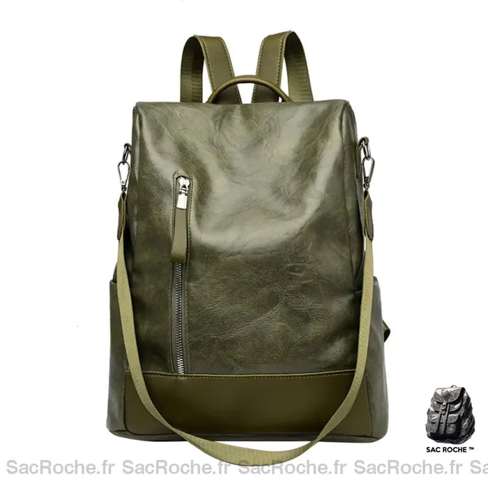 Sac À Dos Cuir Souple Femme Vert Sac