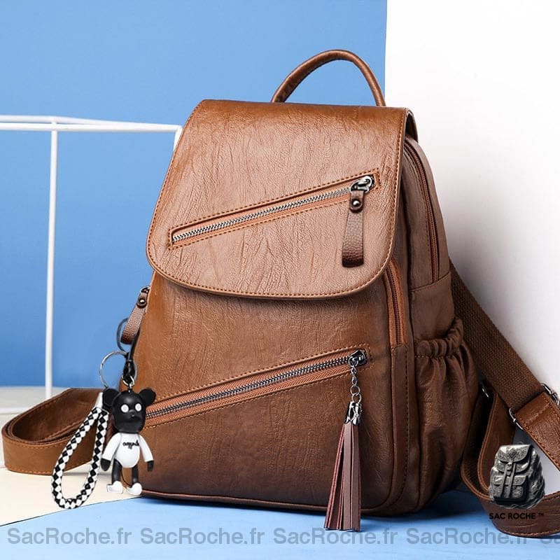 Sac À Dos Cuir Synthétique Vintage Femme