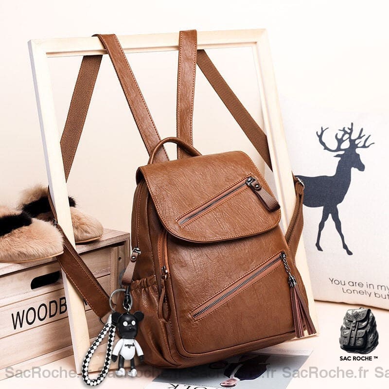 Sac À Dos Cuir Synthétique Vintage Femme