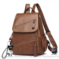 Sac à dos vintage en cuir synthétique - Marron - Sac à dos Sac à dos en cuir pour femmes