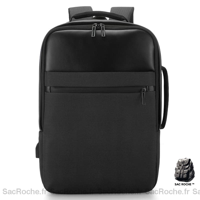 Sac À Dos Cuir & Tissu Tendance Homme Noir Sac A Ordinateur
