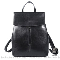 Sac à dos cuir vintage femme - modèle Noir - Sac Roche ™