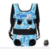 Sac à dos transport réglable pour chien et chat bleu et noir avec un fond blanc