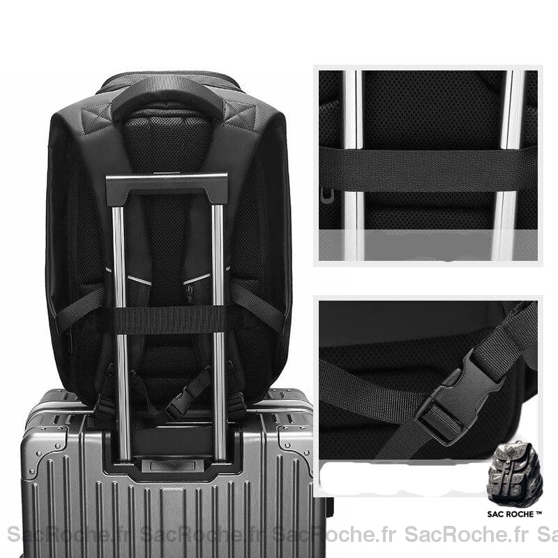 Sac À Dos De Voyage Pvc Noir Sac