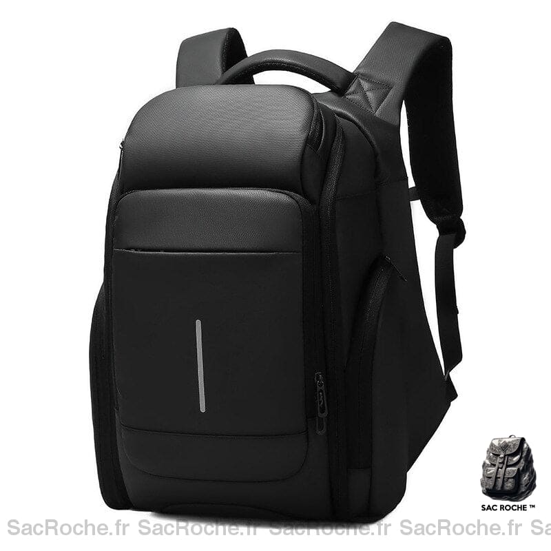 Grand sac à dos de voyage noir en PVC - Sac à dos Sac à dos pour ordinateur portable