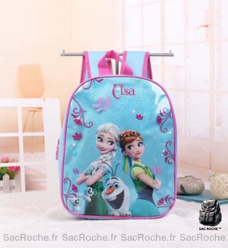 Sac à dos dessin animé pour fille et garçon - Bleu ciel - Elsa Sac à dos scolaire