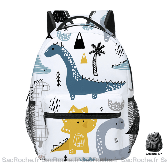 Sac À Dos Dinosaure Pour Garçon Blanc Sacs Scolaire