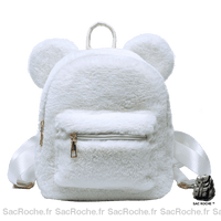 Sac À Dos Disney Mickey Peluche Blanc Enfant