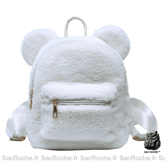 Sac À Dos Disney Mickey Peluche Blanc Enfant