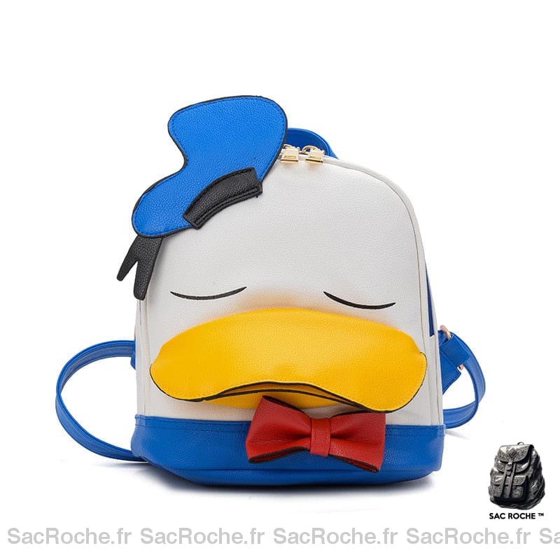 Sac à dos Donald Duck blanc et bleu avec un fond blanc