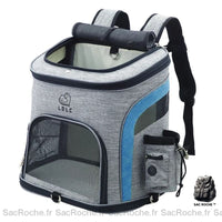 Sac à dos double ouverture pour chat - modèle Bleu / M - Sac Roche ™