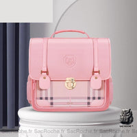 Sac à dos écolier carreaux enfants - modèle Rose - Sac Roche ™