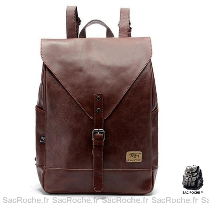 Sac à dos en cuir élégant pour femme - Marron - Sac à dos Sac à dos scolaire