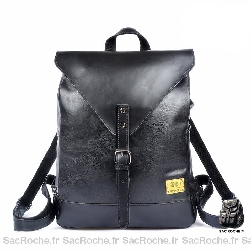 Sac à dos en cuir élégant pour femme - Noir - Sac à dos Cuir