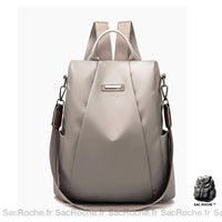 Sac à dos élégant Oxford antivol femme - modèle Gris - Sac Roche ™