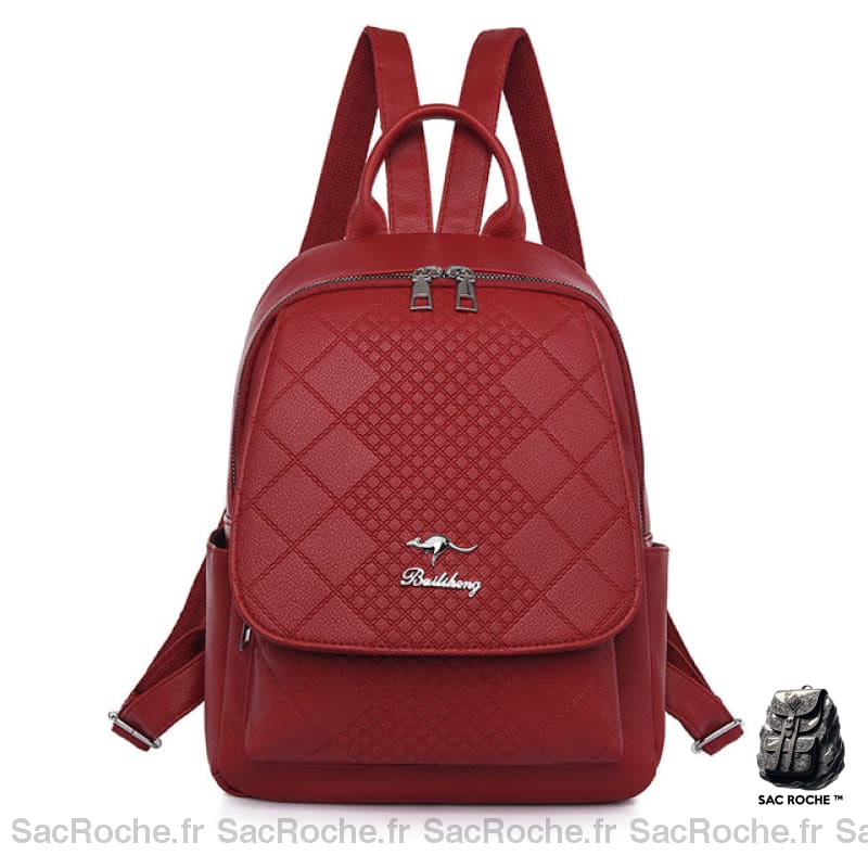 Sac À Dos Élégant Pour Femme - Style Chic Rouge Sac A