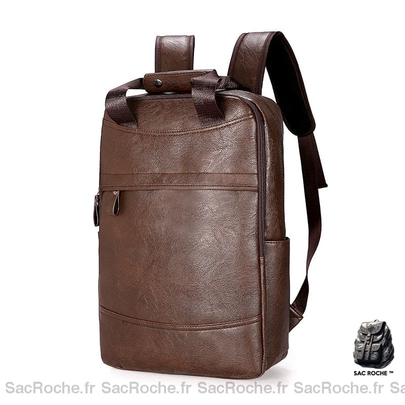 Sac À Dos Élégant Pour Homme Marron Foncé Sac