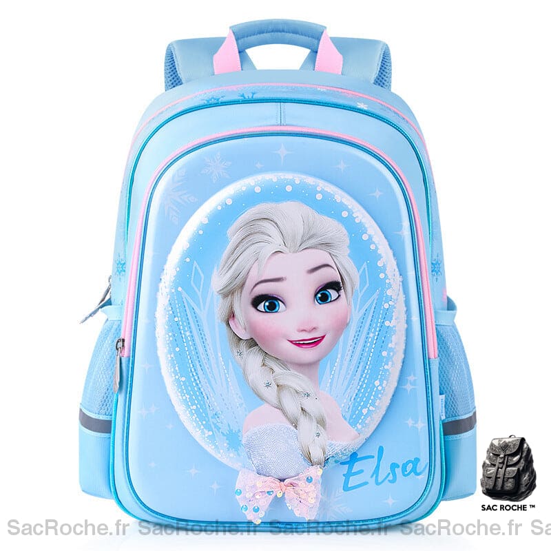 Sac à dos La reine des neiges Elsa bleu avec un fond blanc