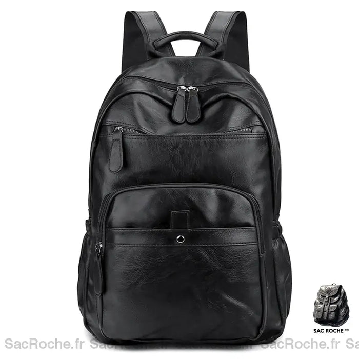 Sac À Dos En Cuir Souple Femme Noir Sac