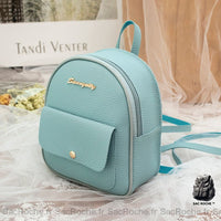 Sac à dos en cuir uni mini - modèle Bleu - Sac Roche ™