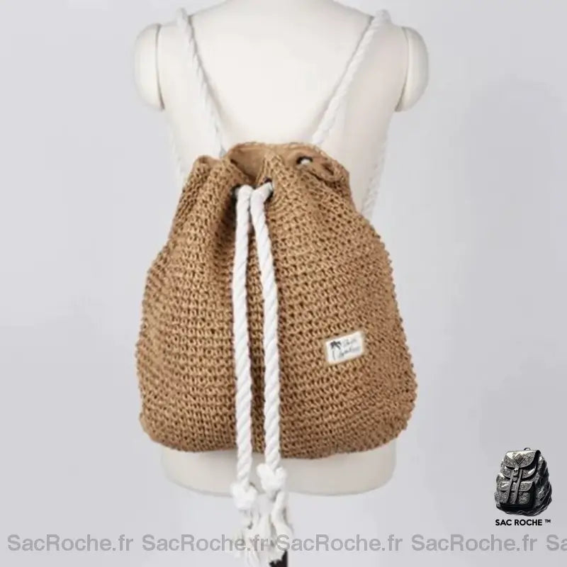 Sac À Dos En Paille Brun Sac Femme