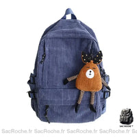Sac à dos en velours - modèle Bleu - Sac Roche ™