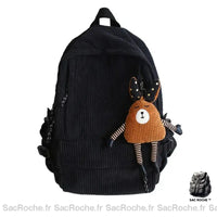 Sac à dos en velours - modèle Noir - Sac Roche ™