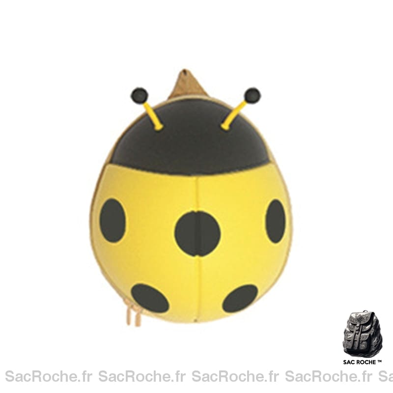 Sac à dos coccinelle colorée pour enfant jaune, noir