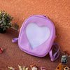 Sac à dos enfant motif cœur transparent - Violet - Sac Sac à dos