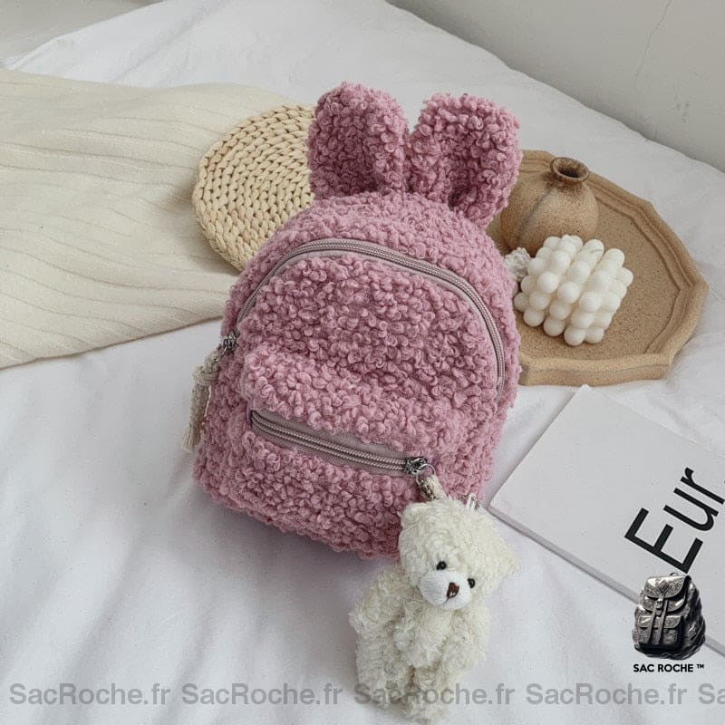 Sac à dos enfant tout doux lapin - Rose - Sac à dos Sac à dos scolaire