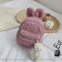 Sac à dos enfant lapin doux - modèle Rose - Sac Roche ™