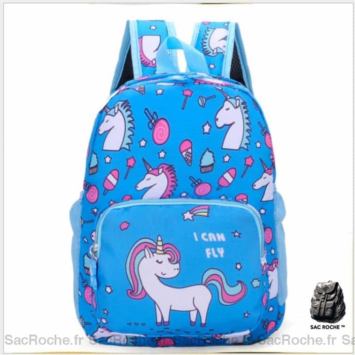 Sac à dos enfant imprimé licornes coloré - Bleu - Sac à dos pour enfants Sac à dos