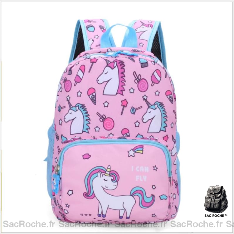Sac à dos enfant imprimé licornes coloré - Rose - Sac à dos scolaire Sac à dos fille