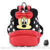Sac à dos enfant à pois Minnie noir et rouge avec un fond blanc