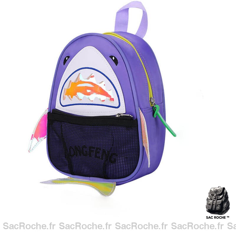 Sac à dos monster pour enfant violet, noir et rose avec un fond blanc