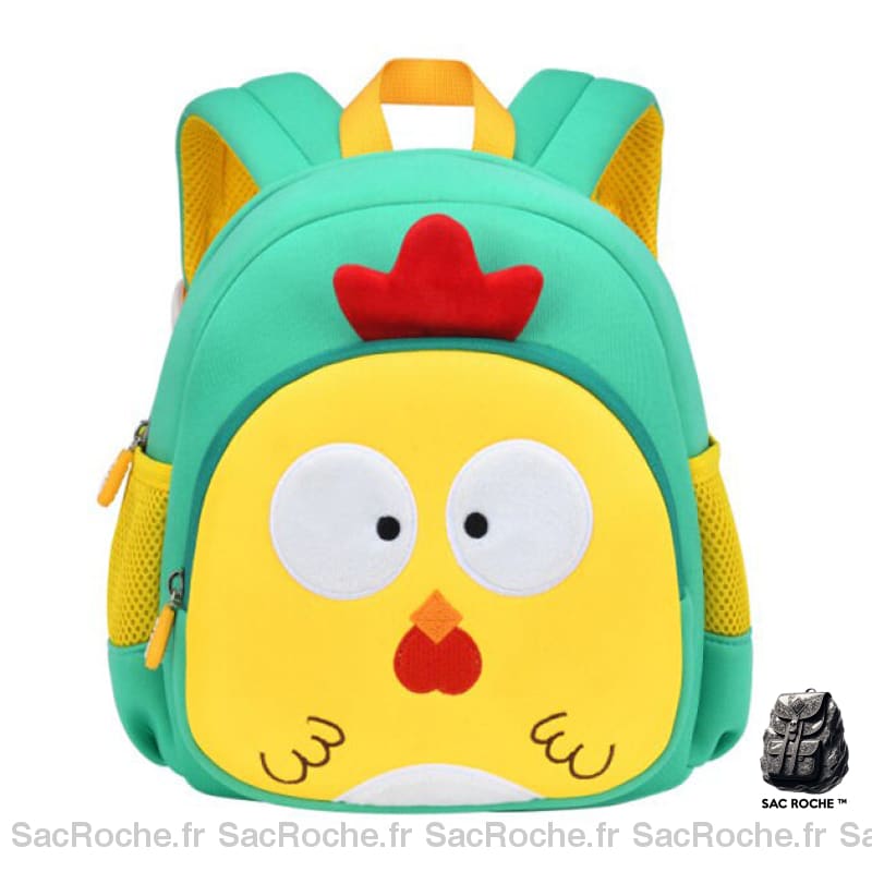 Sac À Dos Enfant Poule 3D Maternelle Vert Sacs Scolaire