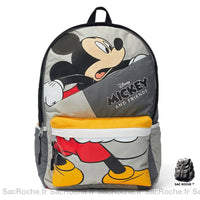 Sac À Dos Enfant Toile Imprimé Mickey Noir Sacs Dos Scolaire