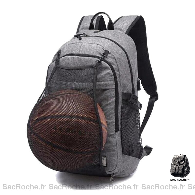 Sac à dos d'entraînement avec filet pour ballon - Gris - Sacs à dos de basket-ball Sac de gym