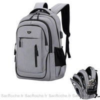Sac à dos ergonomique gris spacieux - Sac Roche ™