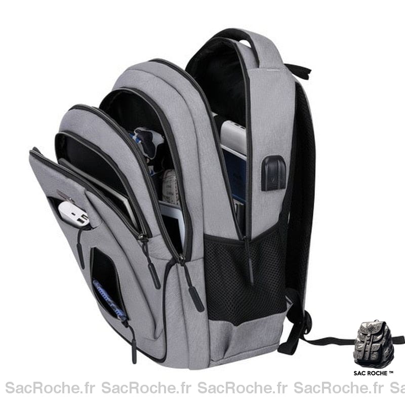 Sac À Dos Ergonomique Gris Spacieux