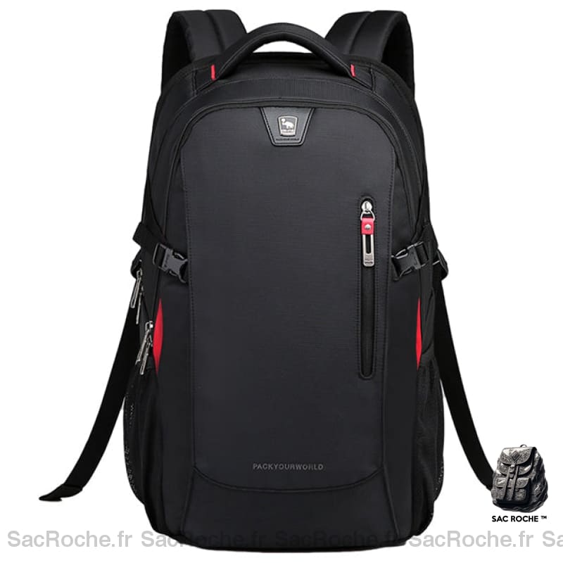 Sac À Dos Ergonomique Noir/Bleu Multipoches Noir Dos Voyage