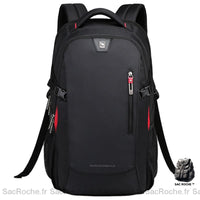 Sac à Dos Ergonomique Noir/Bleu Multipoches - modèle Noir - Sac Roche ™