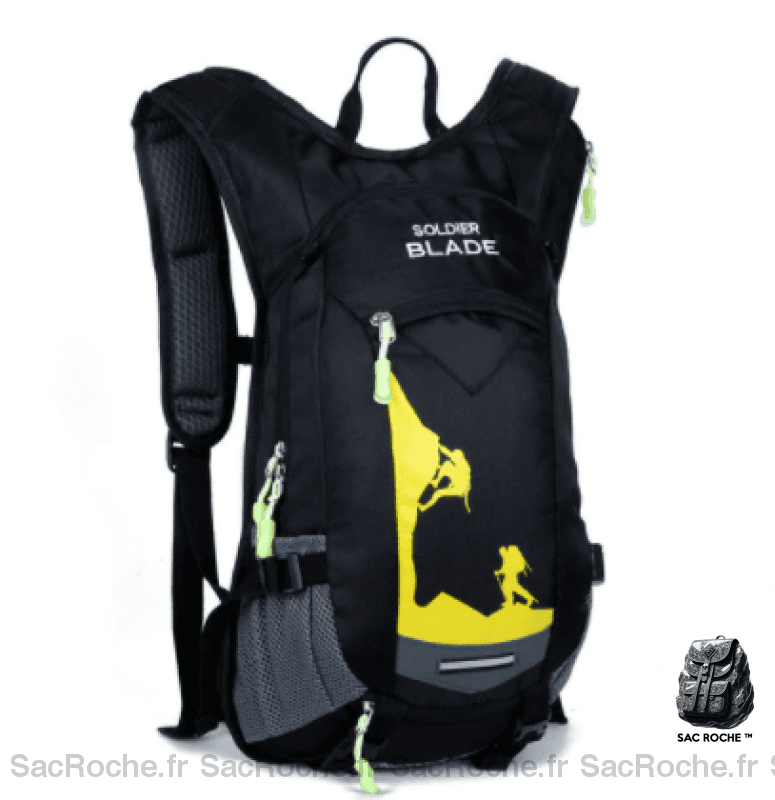 Sac à dos étanche de 18l pour le ski et les sports d'hiver noir avec un fond blanc